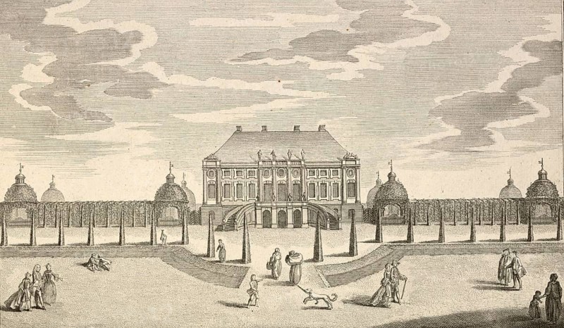 Margravial pleasure palace Monplaisir near Schwedt, Germany, around 1880, digitally restored reproduction of a 19th century illustration, historical, exact date unknown