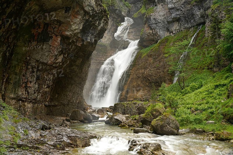 The Cascada del Estrecho waterfall in Ordesa y Monte Perdido National Park, Spain