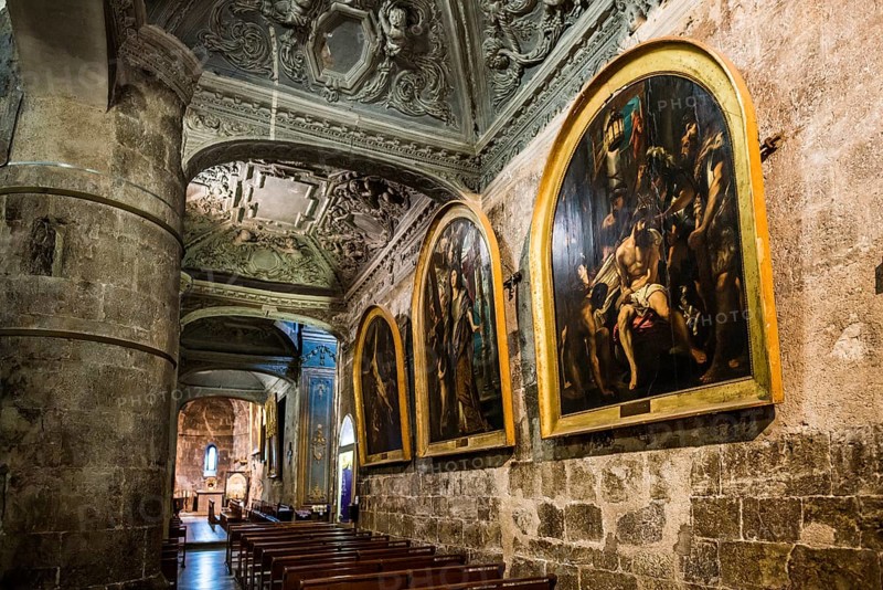 Interior view, Cathedral Notre-Dame-du-Puy, painting by Peter Paul Rubens, Grasse, Alpes Maritimes, Provence Alpes Cote d'Azur, French Riviera, South of France, France