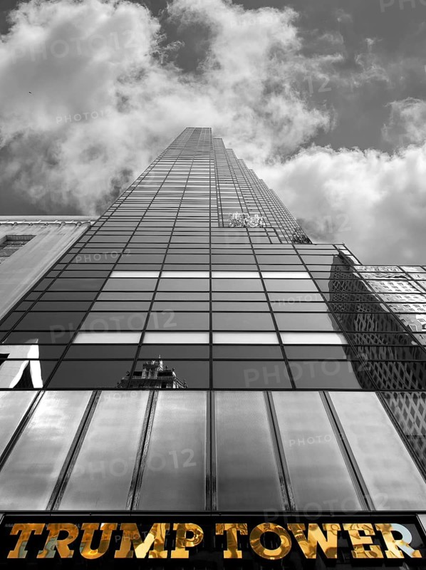 Trump Tower with lettering residential and office building, New York City, USA