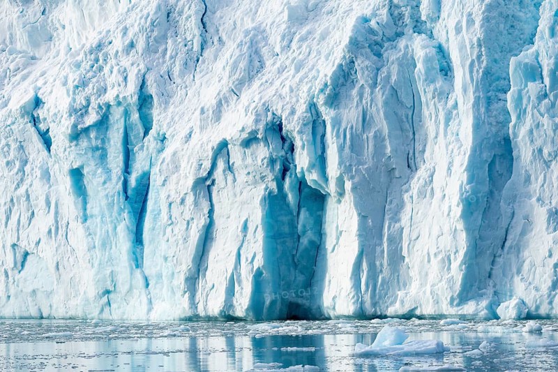 Glacier tongue, ice, bay, Lillienhöökbreen, Spitsbergen, Svalbard