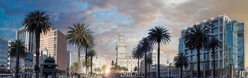 Uruguay, Montevideo Independence Square in historic city center, a famous tourism attraction