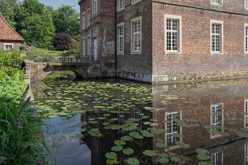Moated castle Haus Welbergen, Ochtrup, Welbergen, Münsterland, North Rhine-Westphalia, Germany