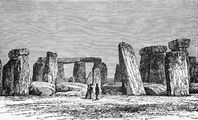 Stonehenge, Wiltshire, around 1870, England, digital reproduction of a historical model