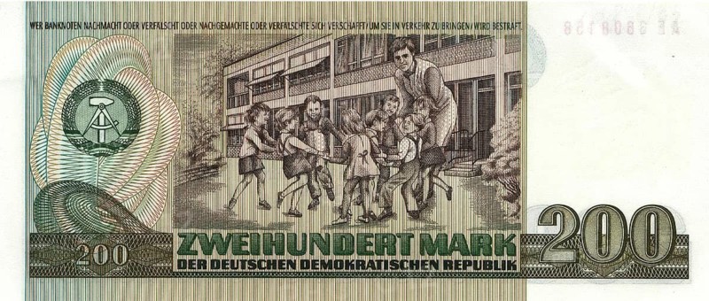Banknote, 200 Mark, 1985, GDR, reproduction of a historical banknote