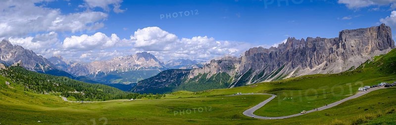 Pass Giau, Lastoni di Formin mountain, Ampezzo Dolomites, Cadore, Veneto, Italy