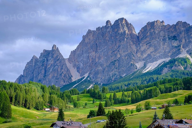 Alvera near Cortina d'Ampezzo, with Monte Cristallo, Dolomites, Province of Belluno, Veneto, Italy