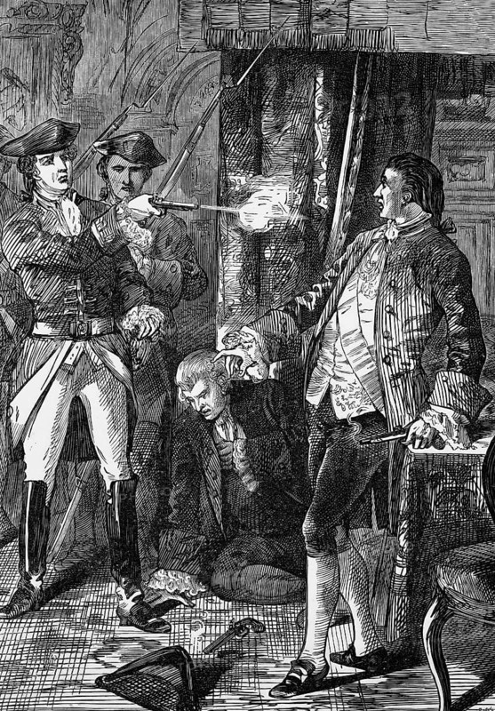 Lord Edward Fitzgerald, an Irish aristocrat and revolutionary, died from injuries sustained while resisting arrest. He was accused of high treason for his involvement in the United Irishmen's uprising of 1798. He was buried the next day in St Werburgh's Church Cemetery in Dublin, Ireland, digital reproduction of a historical original