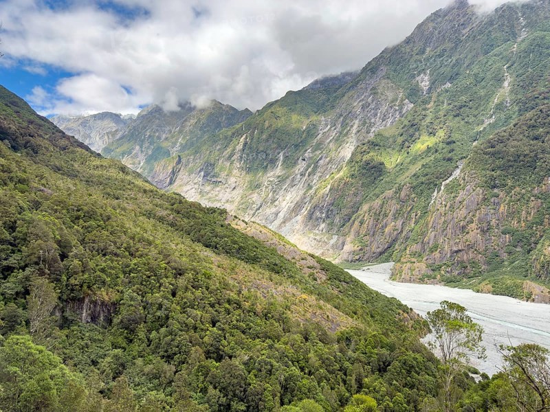 Hiking trail of the Roberts Point Track at Franz Josef Glacier, Franz Josef, Waiau, South Island, New Zealand, Oceania