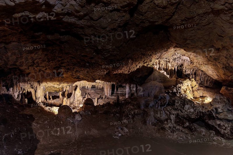 Limestone rock formations in a cave at Florida Caverns State Park in the Florida panhandle near Marianna