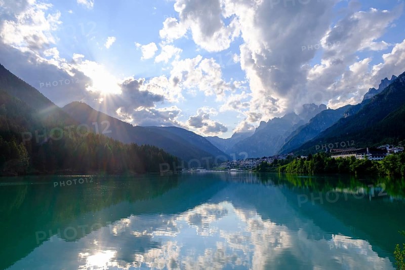 Reservoir, Lago di Santa Caterina, Auronzo di Cadore, Dolomites, Trentino, Italy