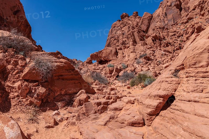 Rock formations along the Fire Canyon Overlook Trail at Valley of Fire State Park near Overton, Nevada