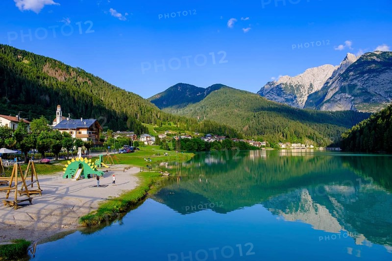 Reservoir, Lago di Santa Caterina, Auronzo di Cadore, Dolomites, Trentino, Italy