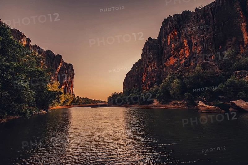 Special light atmosphere in the outback at Windjana Gorge National Park in Australia