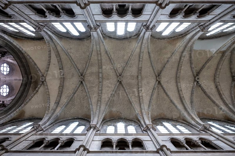 Ceiling, Church ceiling, Interior view, Cathedral Église Notre-Dame, Épernay, Champagne, Marne, France