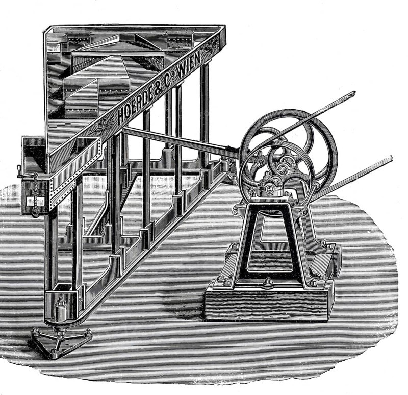 Milling plant, mill, stone separating machine for grain by Boerde & Company, digitally improved reproduction of a 19th century model, historical, exact date unknown