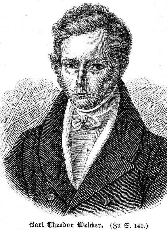 Karl Theodor Georg Philipp Welcker, jurist and politician, member of the Frankfurt National Assembly, portrait, Prussia, historical illustration 1896