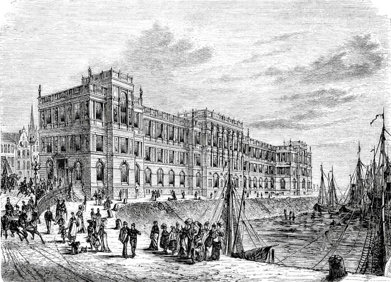 The Art Academy in Düsseldorf around 1885, North Rhine-Westphalia, Germany, Historical, digitally enhanced reproduction of a 19th century original
