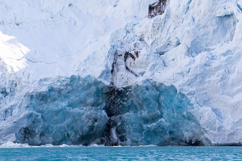Glacier tongue, ice, break-off edge, sea, Fugelfjorden, Spitsbergen, Svalbard