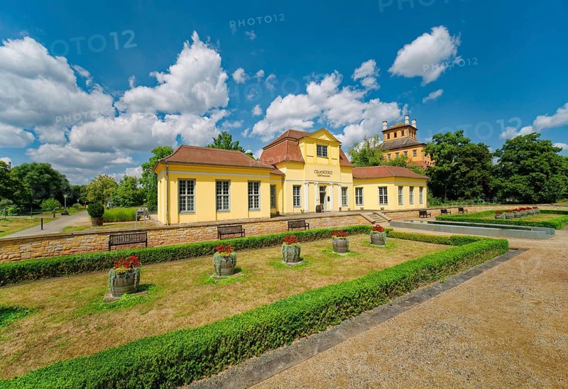 Orangery, castle park, Museum Zeitzer Schloss Moritzburg, early baroque style, Zeitz, Saxony-Anhalt, Germany