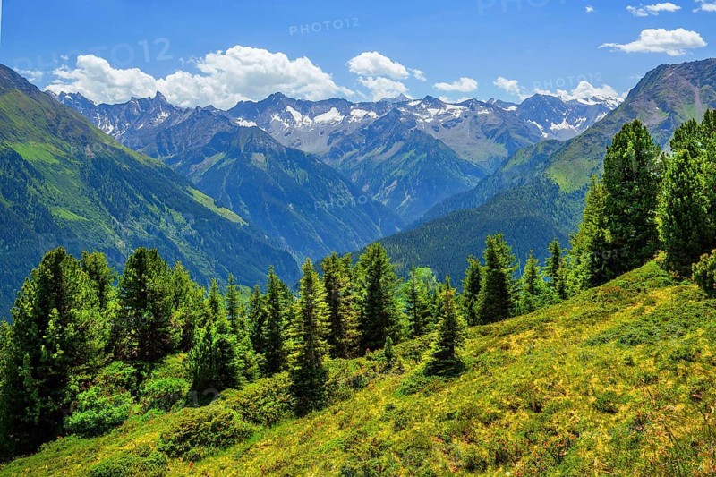 Mountain landscape in the Penken hiking area, Mayrhofen, Zillertal, Zillertal Alps, Tyrol, Austria