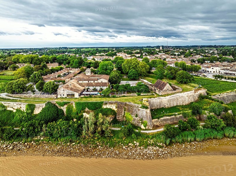 Citadel of Blaye from a drone, Blaye, Gironde Estuary, France