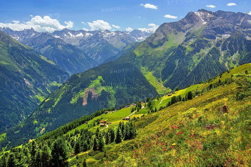 Mountain landscape in the Penken hiking area, Mayrhofen, Zillertal, Zillertal Alps, Tyrol, Austria