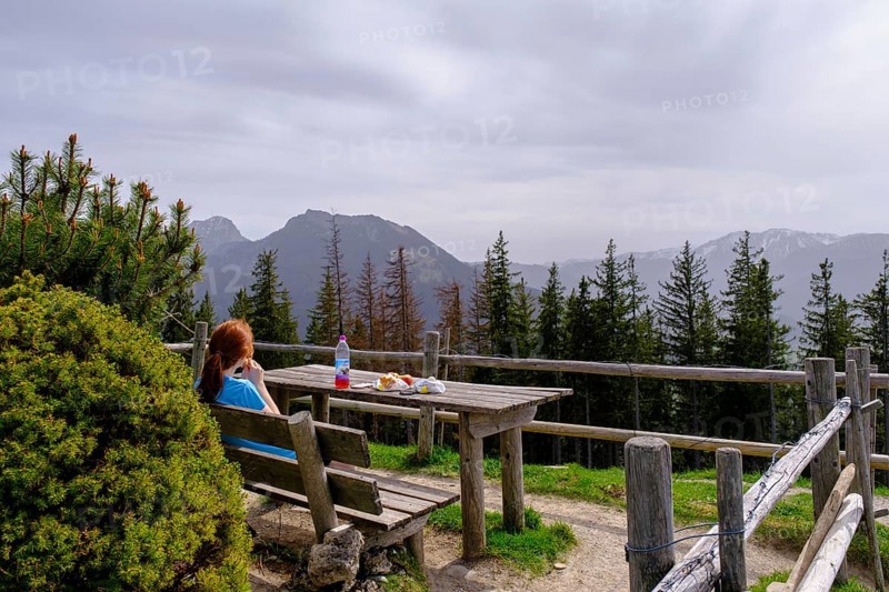 Summit with summit cross, Schwarzenberg near Hundham, Leitzachtal, Upper Bavaria, Bavaria, Germany
