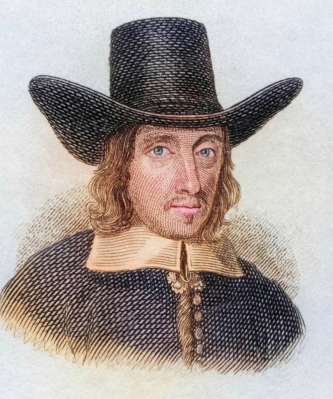 Sir William Dugdale (born 12 September 1605 in Shustoke, died 10 February 1686 in Blyth Hall) was an English antiquarian and herald, from the book Crabbes Historical Dictionary, 1825, Historical, coloured, digitally restored reproduction from a 19th century original, Record date not stated