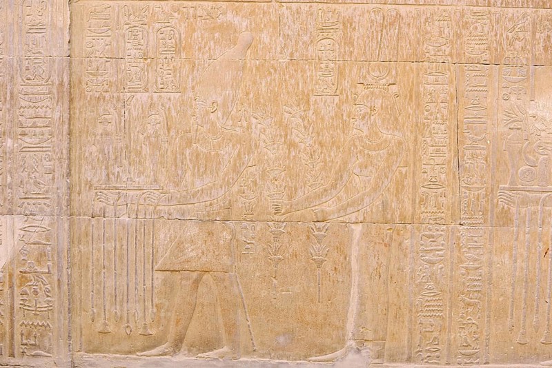 Relief on the double temple of Kom Ombo, Kom Ombo, Egypt