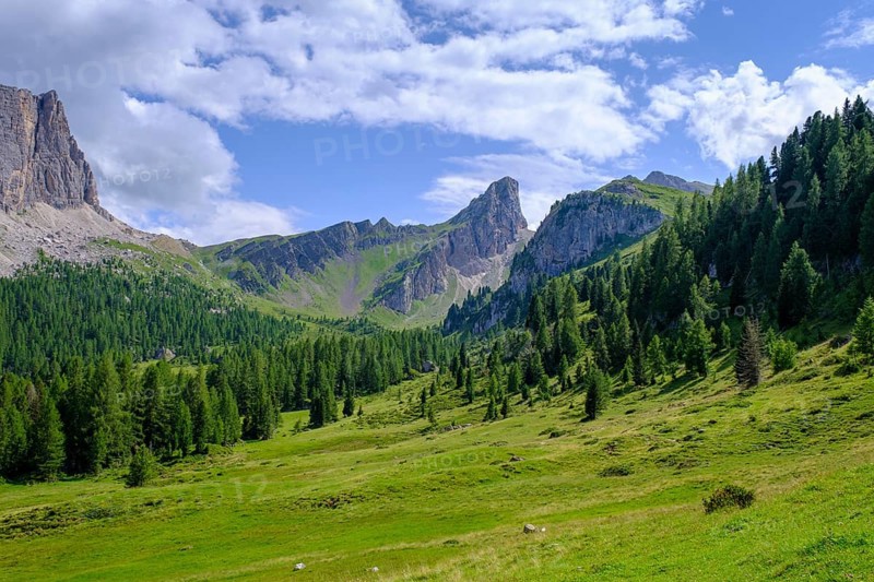 On the way to the Giau Pass, near Cortina d'Ampezzo, Dolomites, Trentino, Italy
