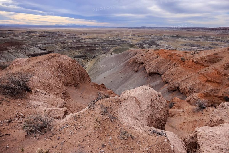 Colorful deposits of the Chinle Formation exposed at Little Painted Desert County Park near Winslow, Arizona