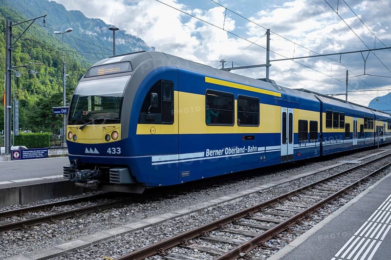 Passenger train Bernese Oberland Railway, Interlaken, Bern, Switzerland