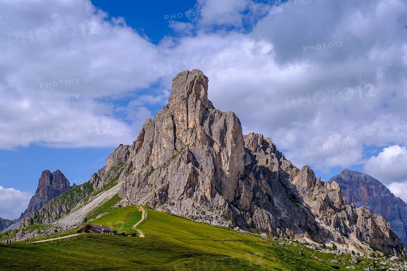 Pass Giau, Ra Gusela mountain, Ampezzo Dolomites, Cadore, Veneto, Italy