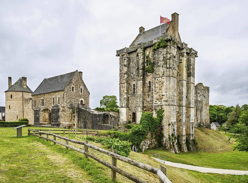 Castle ruin of Chateau de Saint-Sauveur-le-Vicomte, Manche, Normandy, France