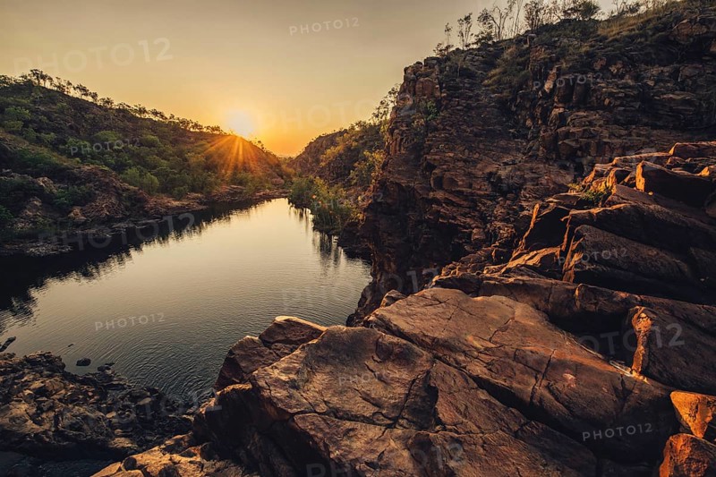 Sunrise Edith Falls in northern Australia, Australia