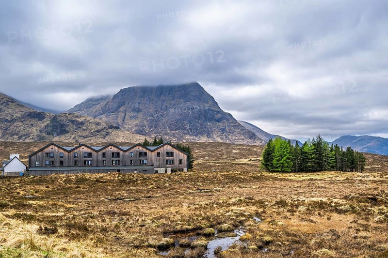 Mountains and Moors over Glen Etive Valley, Glencoe, Highlands, Scotland and Buachaille Etive Mòr, The Buachaille, Glen Etive, Highlands, Scotland, UK