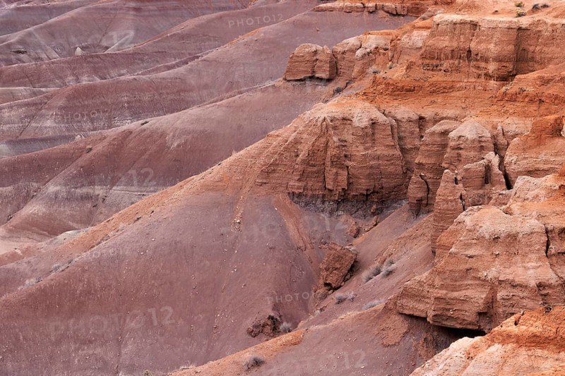 Colorful deposits of the Chinle Formation exposed at Little Painted Desert County Park near Winslow, Arizona