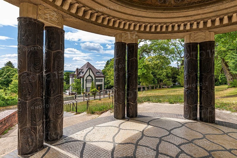 Garden pavilion (Swan Temple) by Albin Müller and Haus Behrens, Art Nouveau, Mathildenhöhe Darmstadt, artists' colony, Darmstadt, Hesse, Germany