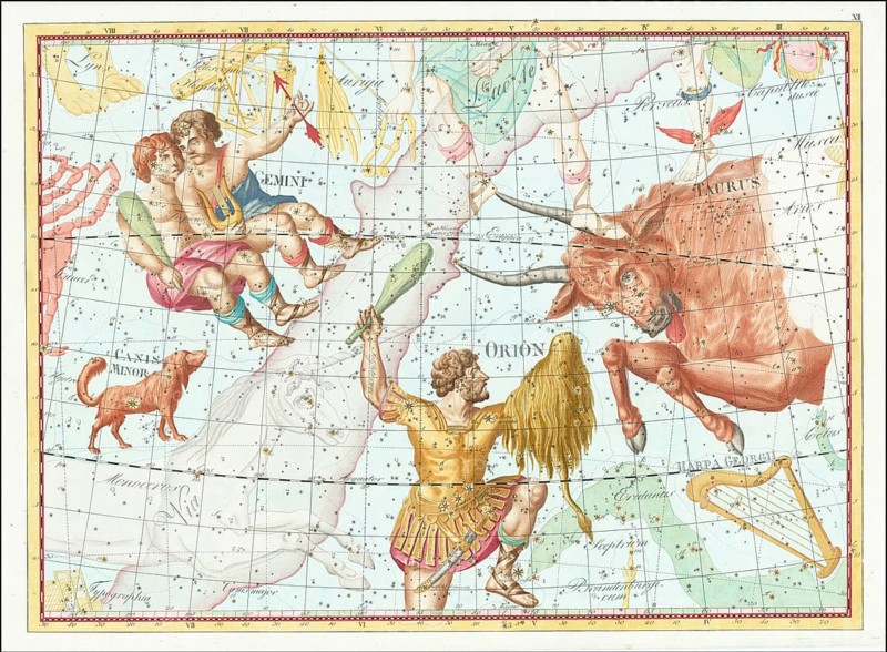 Zodiac sign, constellation, star chart, universe, astrology, horoscope, after Johann Elert Bode (19 January 1747 to 23 November 1826), Prussian astronomer