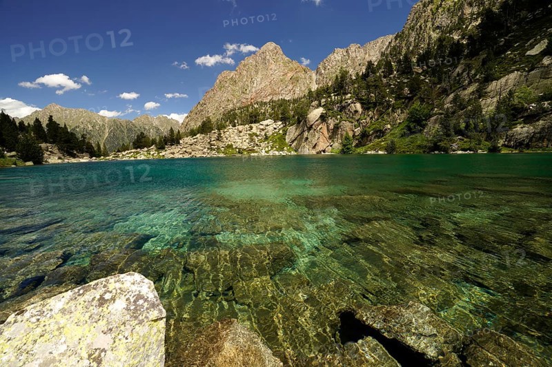 Lake Estany de Monestero in the Aigüestortes i Estany de Sant Maurici National Park, Catalonia, Spain