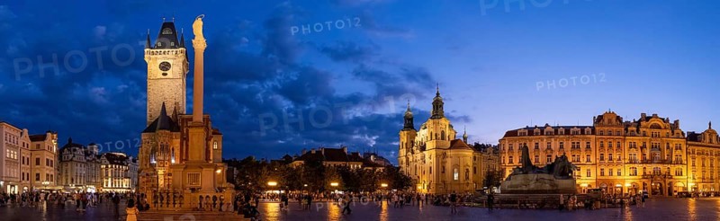 Czechia, Prague Old Town Hall and Old Town city square in historic city centre of Old Prague