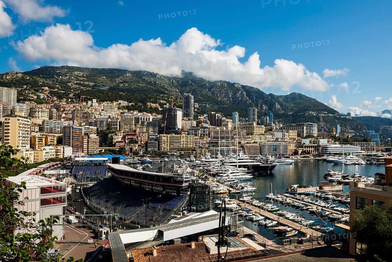 Panorama, Skyline with skyscrapers by the sea, Monte Carlo, Cote d'Azur, Monaco