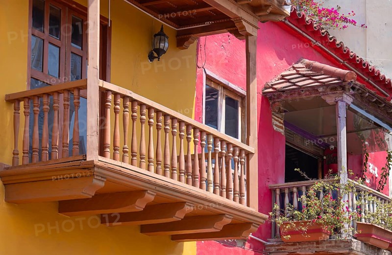 Columbia, Unesco site, colorful Cartagena Walled City Cuidad Amurrallada in historic city center