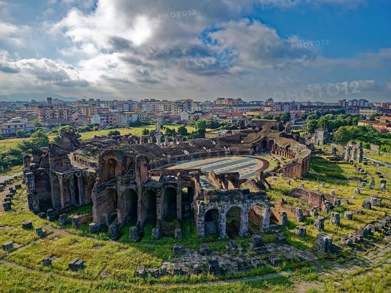 The amphitheatre of Capua, Anfiteatro Campano, is the amphitheatre of the ancient Roman city of Capua and the second largest of its kind. Santa Maria Capua Vetere, Caserta, Campania, Italy