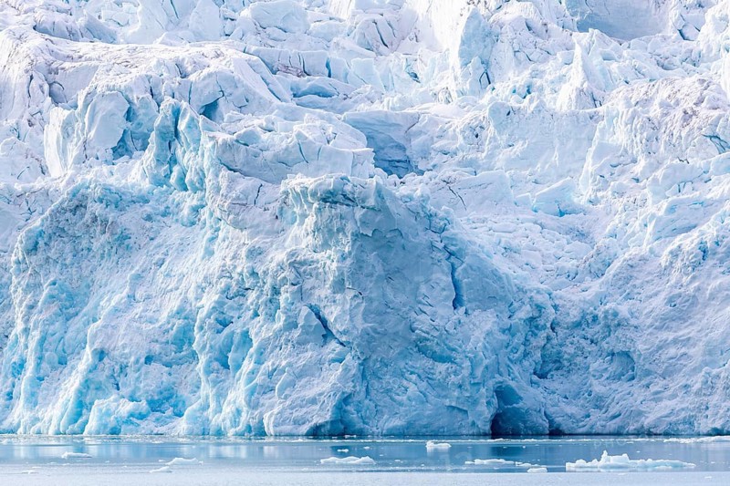Glacier tongue, ice, bay, Lillienhöökbreen, Spitsbergen, Svalbard