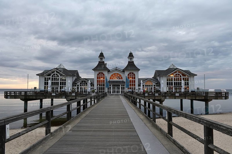 The Sellin pier on Rügen at sunset, Mecklenburg-Western Pomerania, Germany