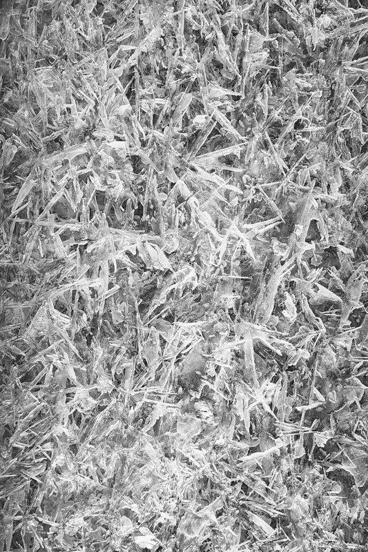 Close-up of ice crystals in an abstract, structured form, Kamptal Waldviertel Austria