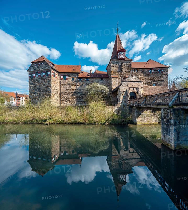 Wenzel Castle or Lauf Imperial Castle on the River Pegnitz, Lauf an der Pegnitz, Middle Franconia, Franconia, Bavaria, Germany