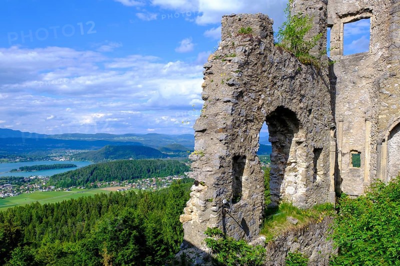 Finkenstein castle ruins, Burgarena Finkenstein, Altfinkenstein, Finkenstein am Faaker See, Carinthia, Austria